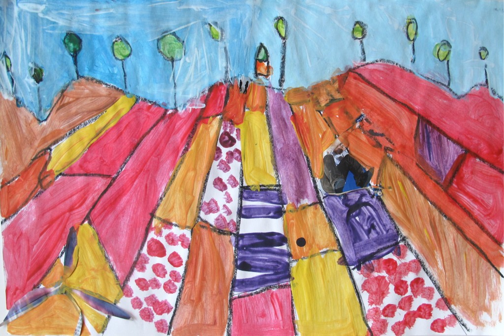 Grade 3/4: One Point Perspective / Landscape | Art Here and There