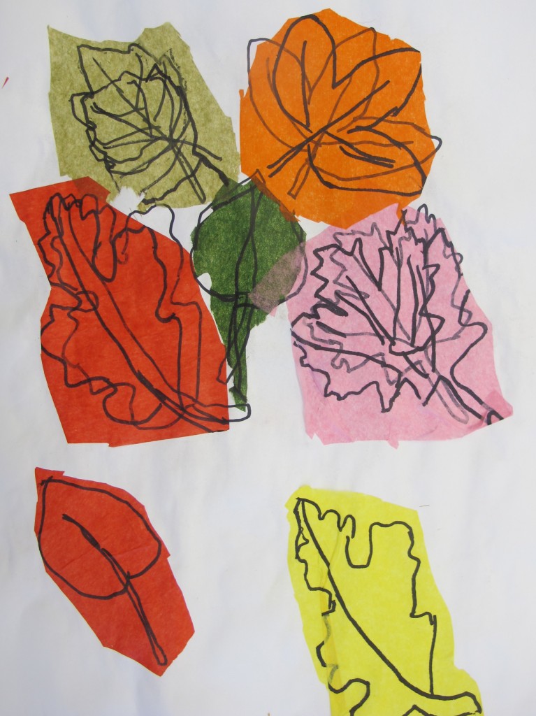 Grade 2/3: Tissue Paper Leaves | Art Here and There