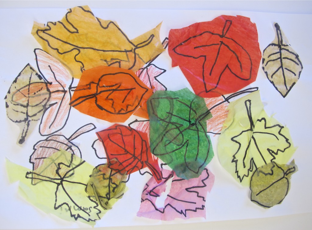 Grade 2/3: Tissue Paper Leaves | Art Here and There