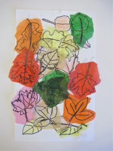 Grade 2/3: Tissue Paper Leaves | Art Here and There